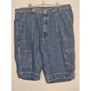 Polo Jeans Co.‎ Mens Big & Tall Denim Field Cargo Shorts Size 46 Blue